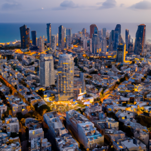 3. תמונה של הנוף העירוני של תל אביב עם מיקומי מנעולנים פופולריים.